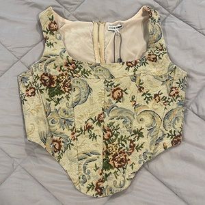 Floral Jacquard Corset Top